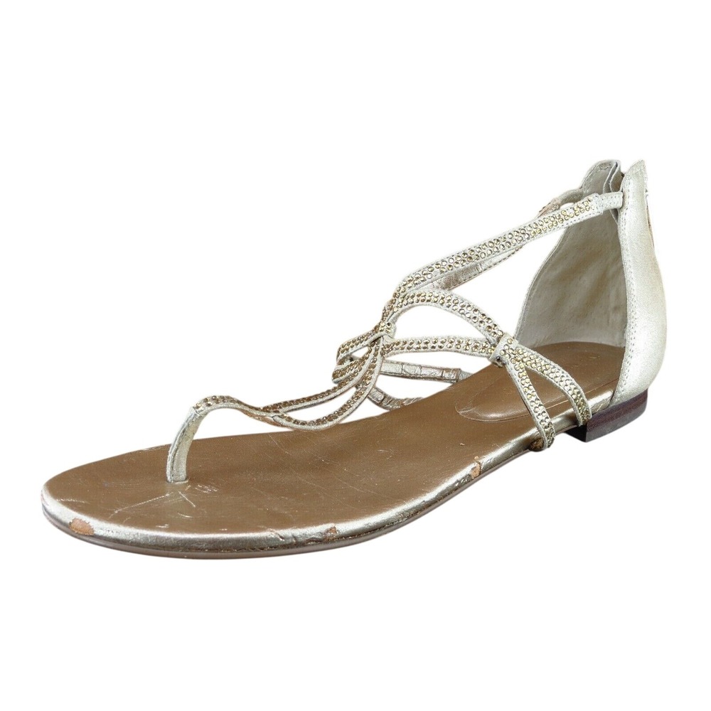 Ivanka Trump Sz 9.5 M Brown Strappy Leather Women Sandals 207